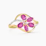 Bague Orchidee Or Bicolore Rubis Diamant - Bagues vintage Femme | Marc Orian