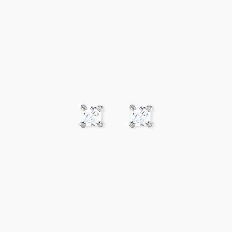 Boucles D'Oreilles Puces Iarfhlaith Or Blanc Oxyde De Zirconium - Puces Homme | Marc Orian