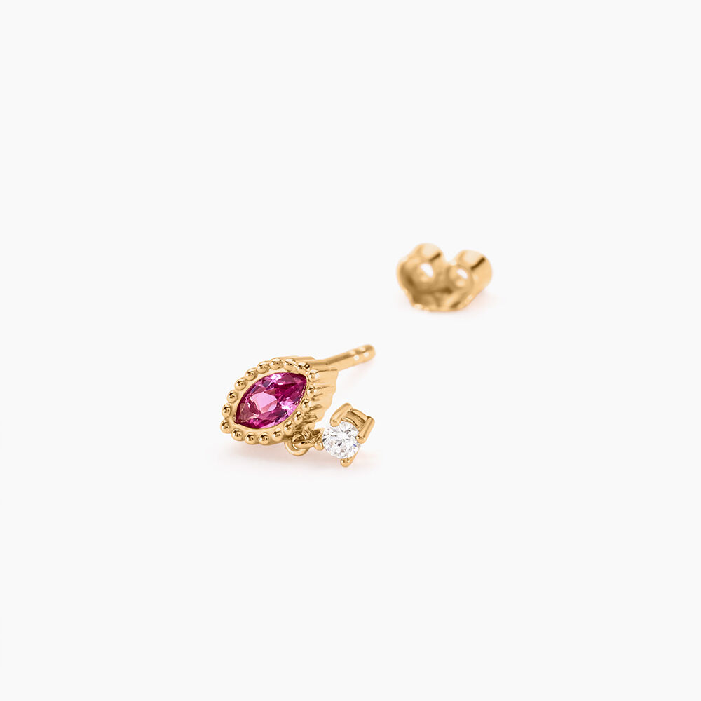 Boucles D'oreilles Puces Azel Plaqué Or Jaune Oxyde De Zirconium - Puces Femme | Marc Orian