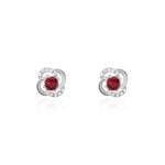 Boucles D'oreilles Puces Argent Blanc Clover Verre Oxydes De Zirconium - Puces Femme | Marc Orian