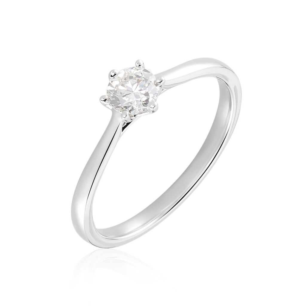 Bague Athena Or Blanc Diamant - Solitaires Femme | Marc Orian