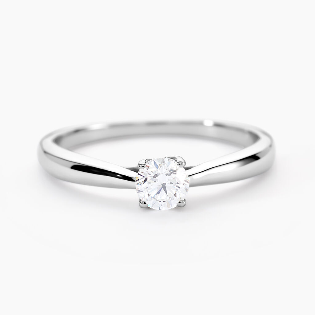 Bague Vicoeuria Ld Platine Blanc Diamant Synth&eacute;tique - Solitaires Femme | Marc Orian