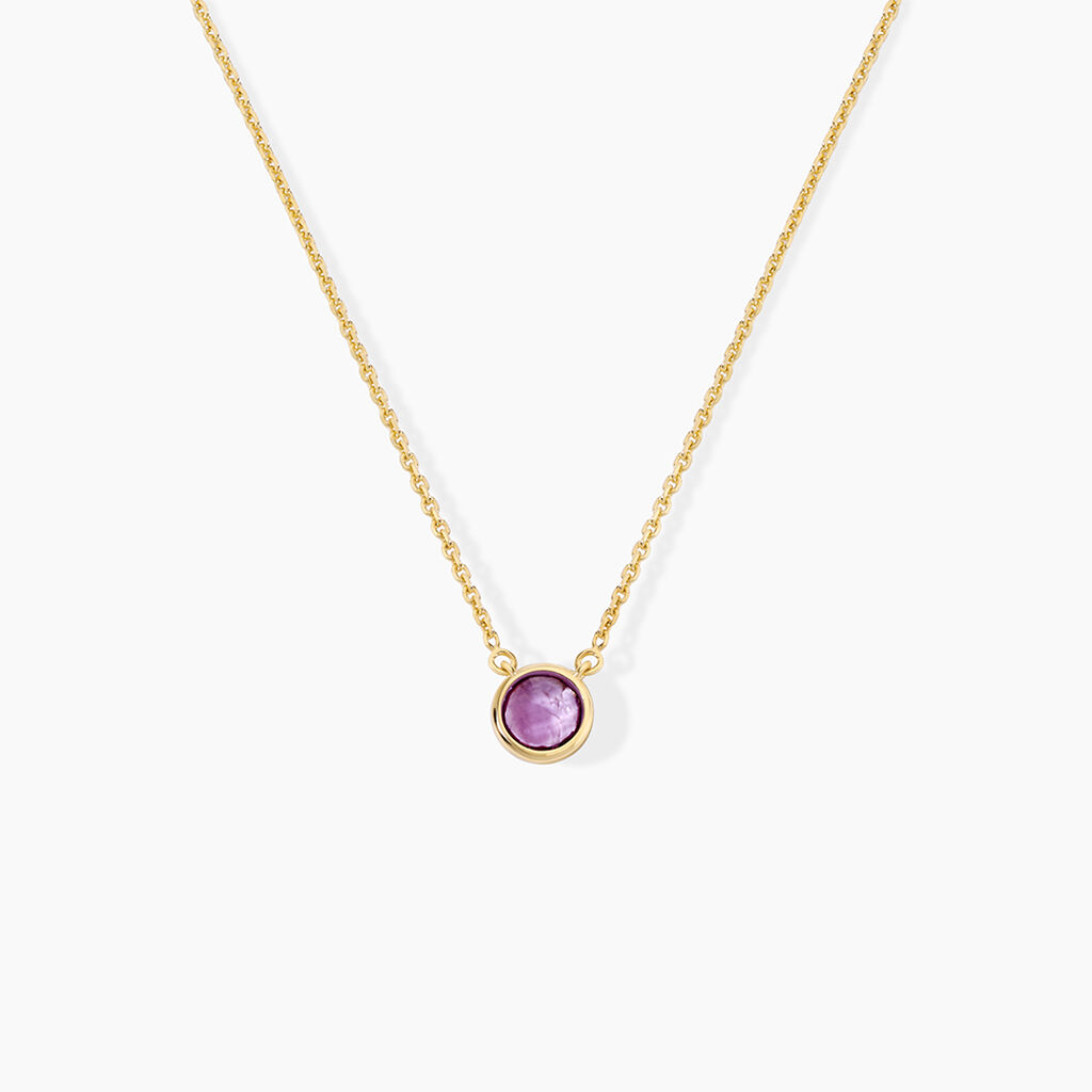 Collier Arenale Argent Dor&eacute; A L'Or 750/1000 Am&eacute;thyste - Colliers avec pierres Femme | Marc Orian