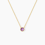 Collier Arenale Argent Dor&eacute; A L'Or 750/1000 Am&eacute;thyste - Colliers avec pierres Femme | Marc Orian