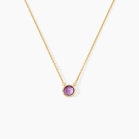 Collier Arenale Argent Dor&eacute; A L'Or 750/1000 Am&eacute;thyste - Colliers avec pierres Femme | Marc Orian