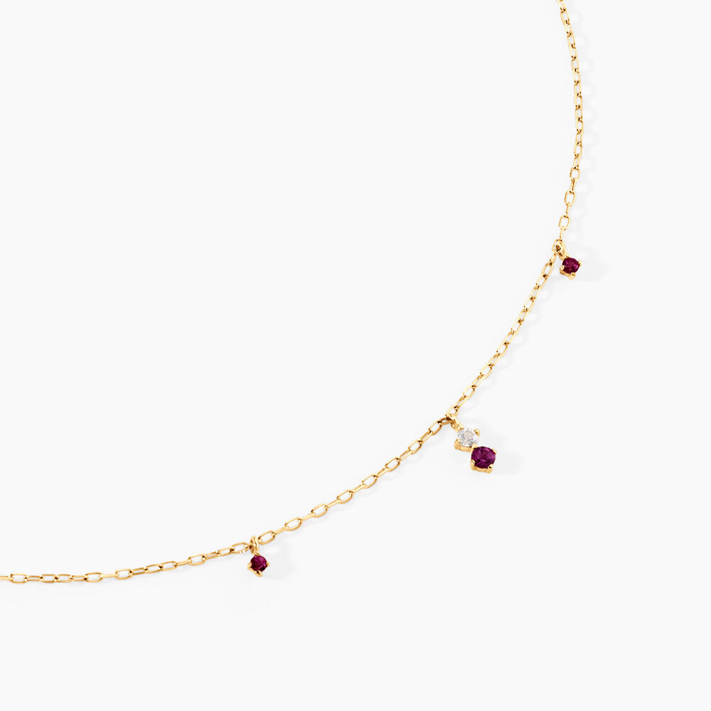 Collier Valora Or Jaune Rhodolite Oxyde De Zirconium - Colliers avec pierres Femme | Marc Orian