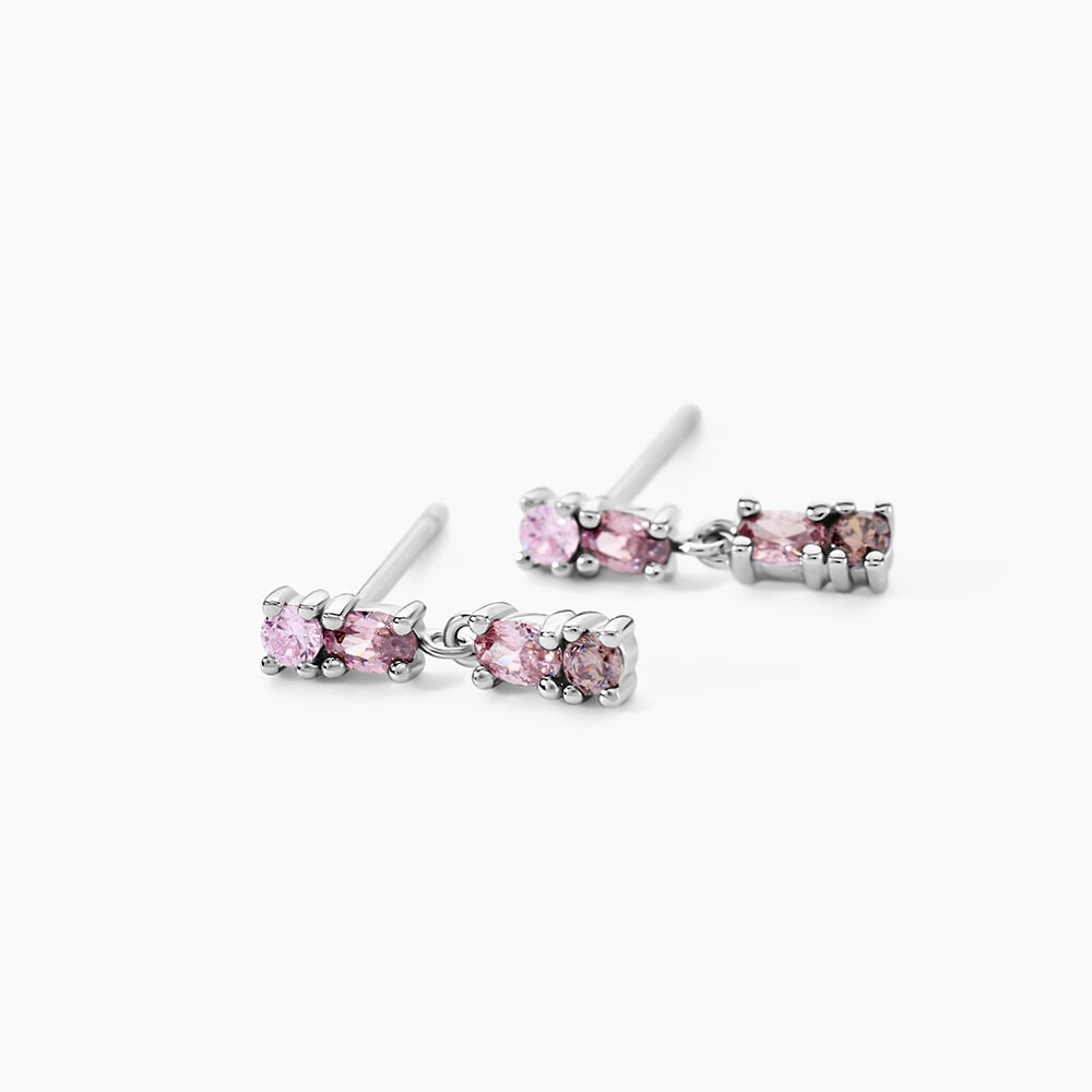 Boucles D'Oreilles Pendantes Dion Argent Blanc Oxyde De Zirconium - Pendantes Femme | Marc Orian