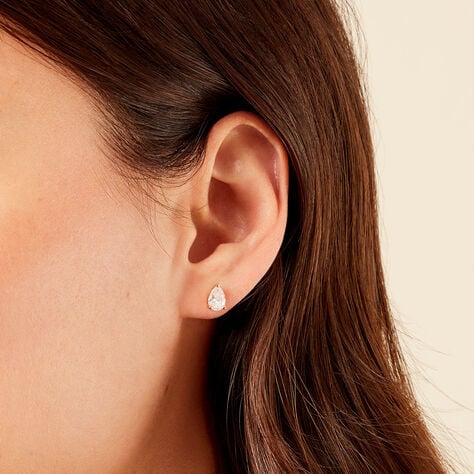 Boucles D'oreilles Puces Lyncia Plaqu&eacute; Or Jaune Oxyde De Zirconium -  Femme | Marc Orian