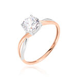 Bague Solitaire Micheline Or Bicolore Oxyde De Zirconium - Solitaires Femme | Marc Orian