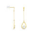 Boucles D'oreilles Pendantes Or Jaune Bartolome Oxyde De Zirconium