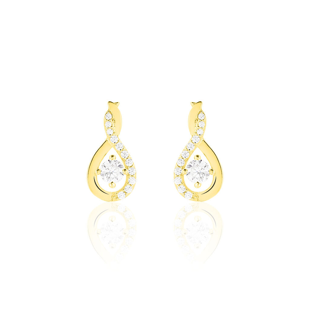 Boucles D'oreilles Pendantes Evana Or Jaune Oxyde De Zirconium - Pendantes Femme | Marc Orian