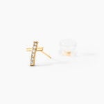 Boucles D'oreilles Puces Allie Croix Or Jaune Oxyde De Zirconium - Puces Femme | Marc Orian