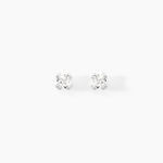 Boucles D'oreilles Puces Or Blanc Oxyde De Zirconium - Puces Famille | Marc Orian