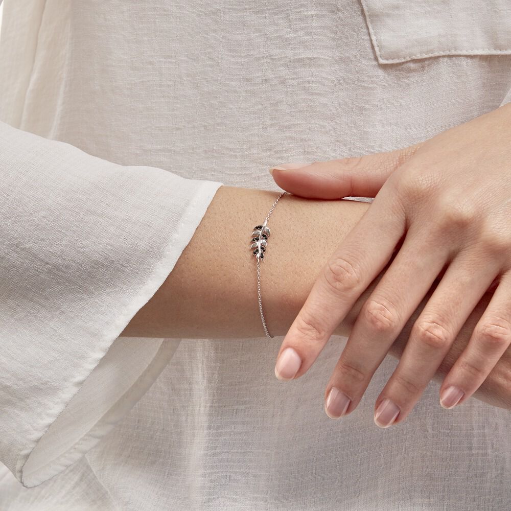 Bracelet Jade Argent Blanc Oxyde De Zirconium -  Femme | Marc Orian