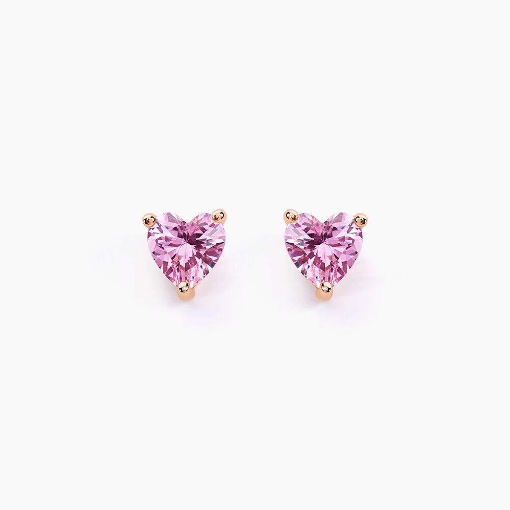 Boucles D'oreilles Puces Kelvyn Argent Rose Oxyde De Zirconium - Puces Femme | Marc Orian
