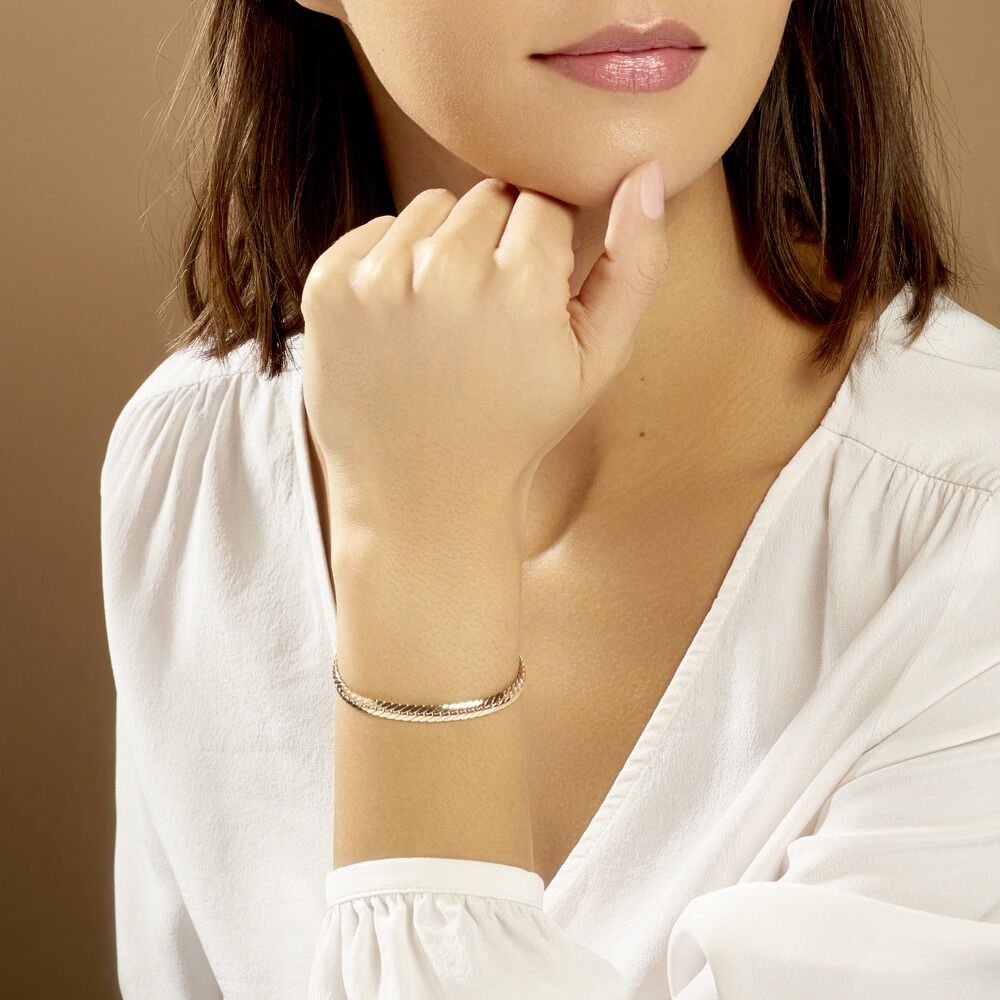 Bracelet Messaline Plaqué Or Jaune - Bracelets mailles Femme | Marc Orian