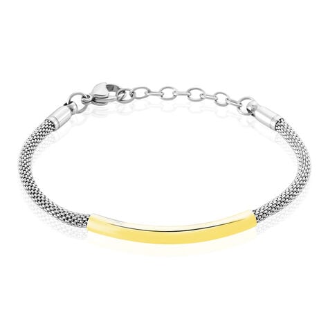 Bracelet Aedan Maille Popcorn Acier Bicolore - Bracelets cha&icirc;nes Femme | Marc Orian