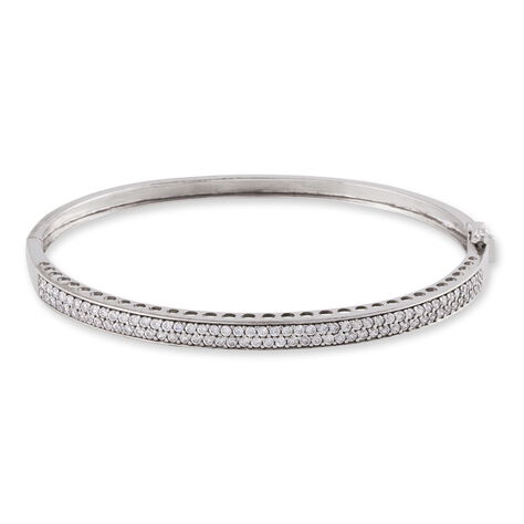 Bracelet Jonc Cl&eacute;lya Argent Blanc Oxyde De Zirconium - Bracelets joncs Femme | Marc Orian