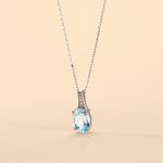 Collier Cindy Or Blanc Topaze Oxyde De Zirconium - Colliers avec pierres Femme | Marc Orian