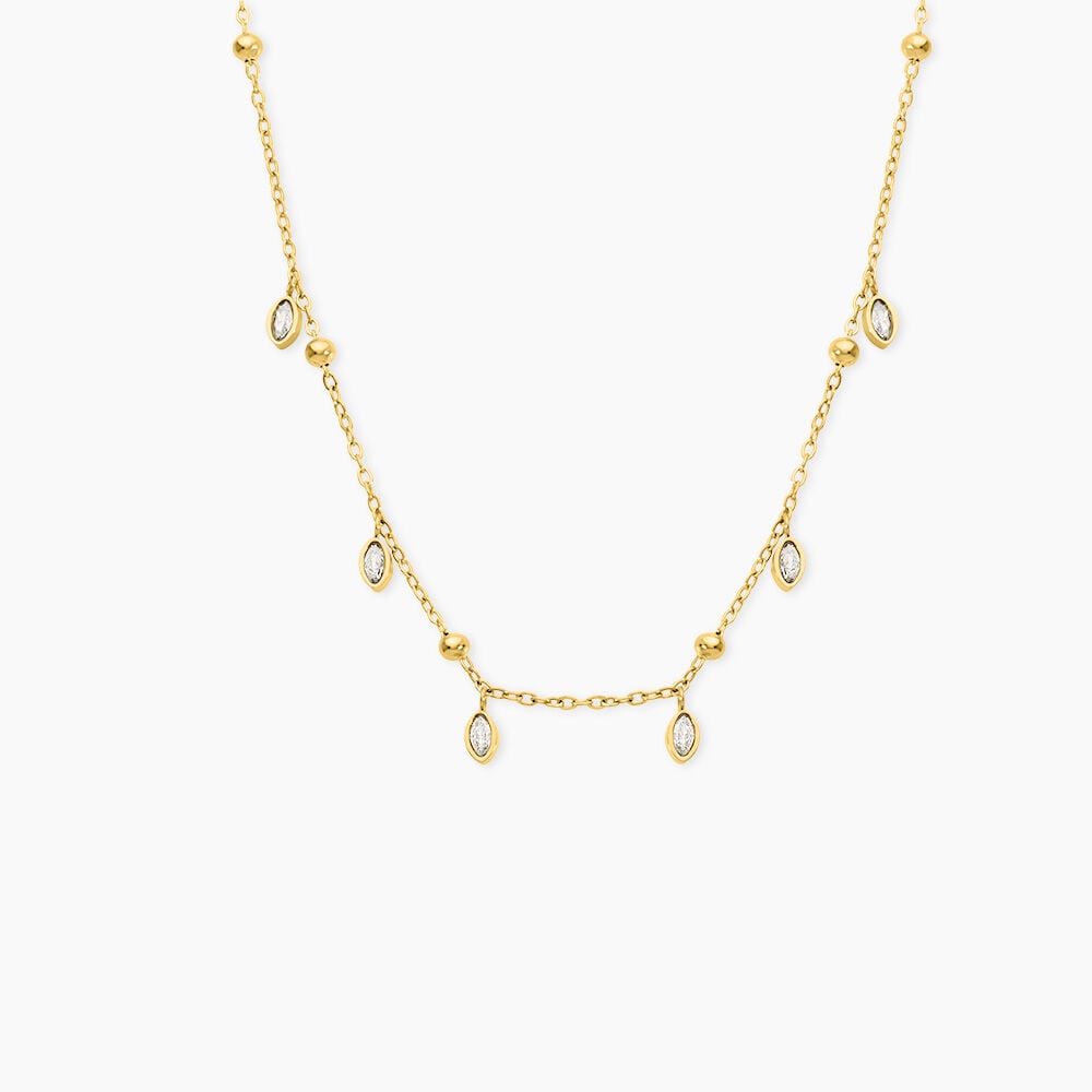 Collier Ivy Acier Jaune Oxyde De Zirconium - Colliers avec pierres Femme | Marc Orian