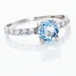 Bague Or Blanc Monroe Topaze Oxydes De Zirconium - Bagues pierres fines Femme | Marc Orian