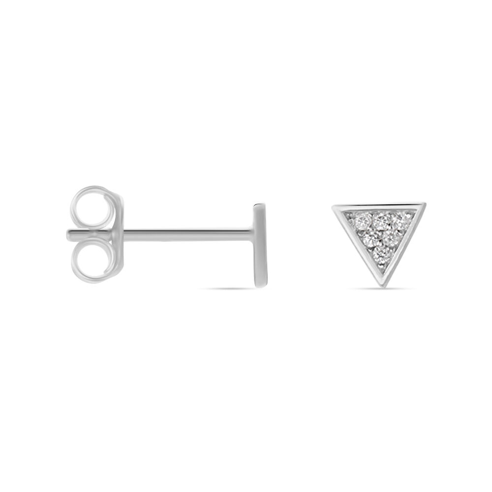 Boucles D'oreilles Puces Bartoumieu Argent Blanc Oxyde De Zirconium - Pendantes Femme | Marc Orian