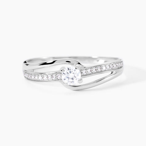 Bague Armelle Or Blanc Oxyde De Zirconium - Solitaires Femme | Marc Orian
