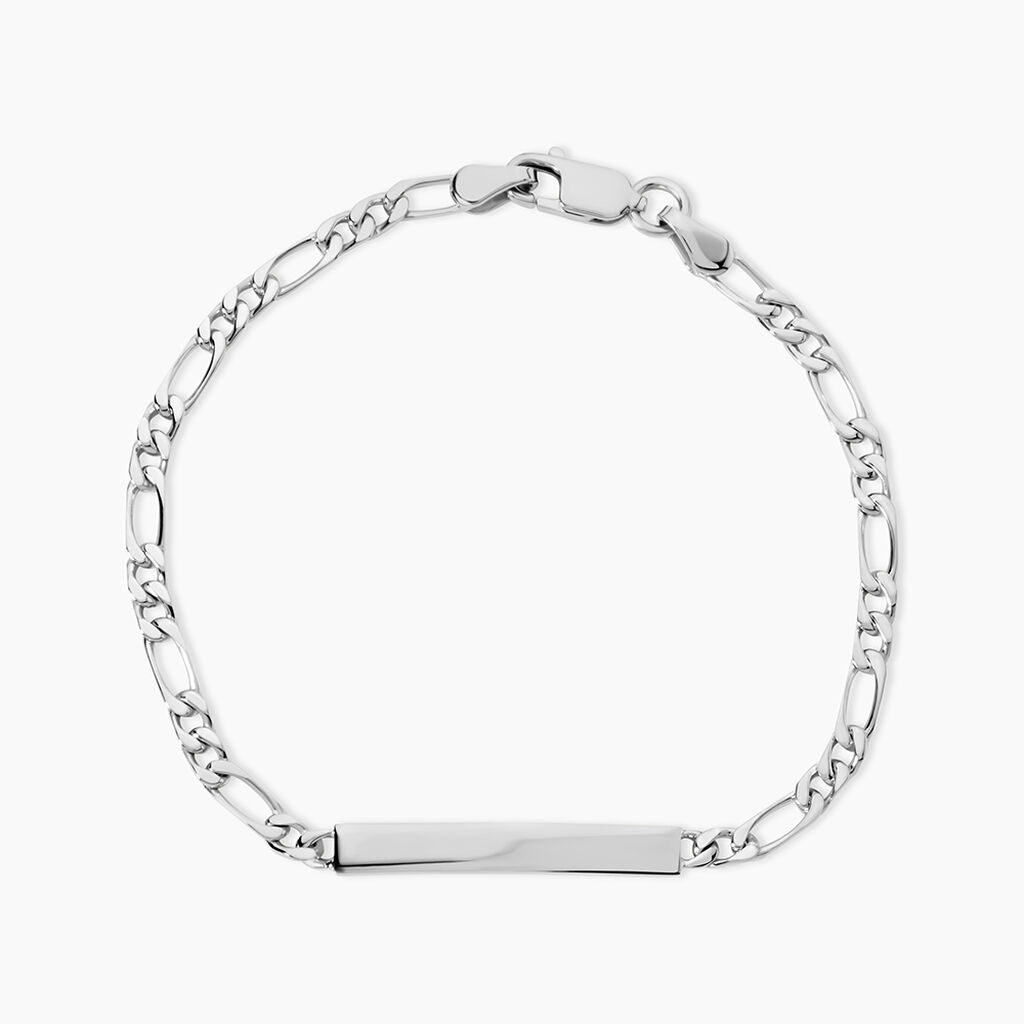 Bracelet Identit&eacute; Argent Blanc Vila - Gourmettes Homme | Marc Orian