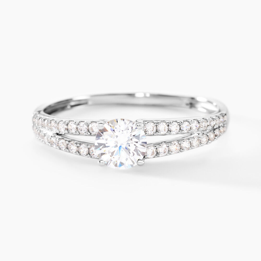 Bague Fina Or Blanc Oxyde De Zirconium - Solitaires Femme | Marc Orian