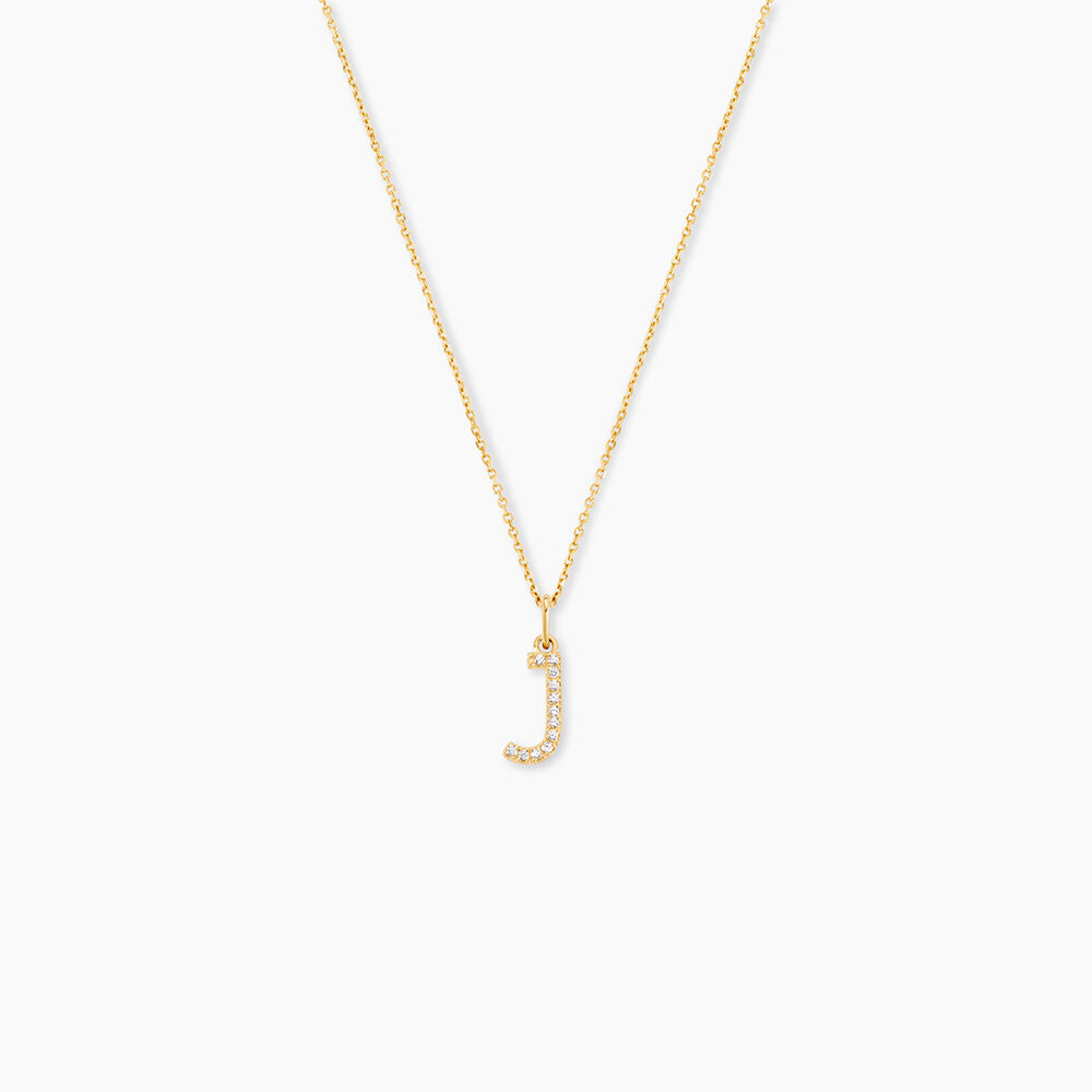 Pendentif Klementine Lettre J Or Jaune Oxyde - Pendentifs Famille | Marc Orian