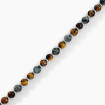 Bracelet Alex Acier Blanc Oeil De Tigre Labradorite - Bracelets cha&icirc;nes Homme | Marc Orian