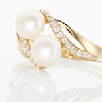 Bague Loeva Or Jaune Perle De Culture Et Oxyde De Zirconium - Bagues vintage Femme | Marc Orian
