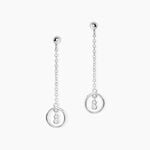 Boucles D'Oreilles Pendantes Geraldo Argent Blanc Oxyde De Zirconium - Pendantes Femme | Marc Orian