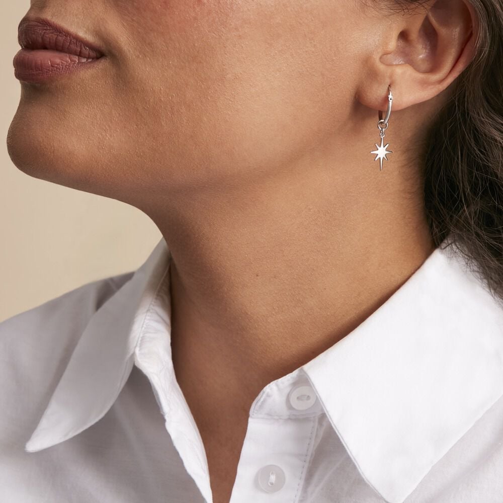 Créoles Pearce Argent Blanc - Créoles Femme | Marc Orian