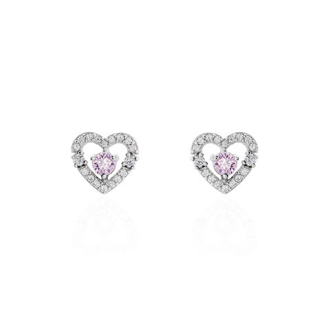 Boucles D'oreilles Puces Carren Argent Blanc Oxyde De Zirconium - Puces Femme | Marc Orian