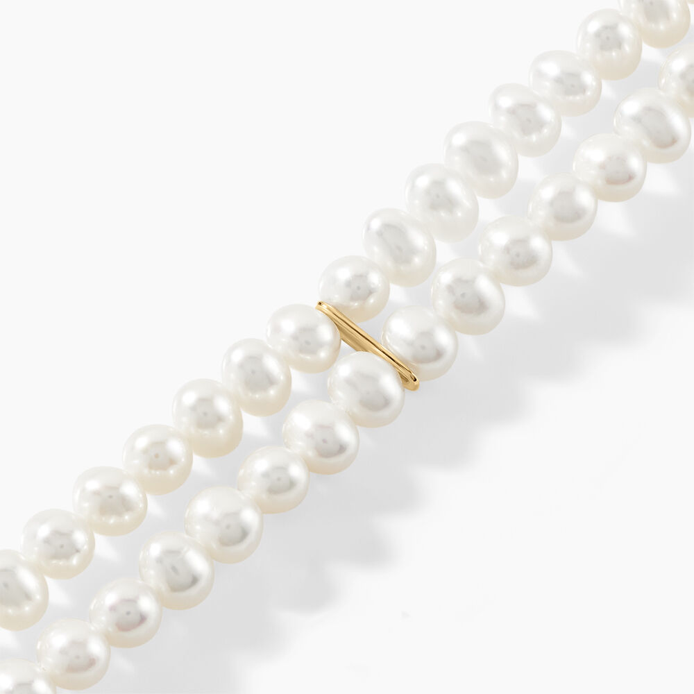 Bracelet Silene 2 Rangs Or Jaune Perle De Culture - Bracelets chaînes Femme | Marc Orian