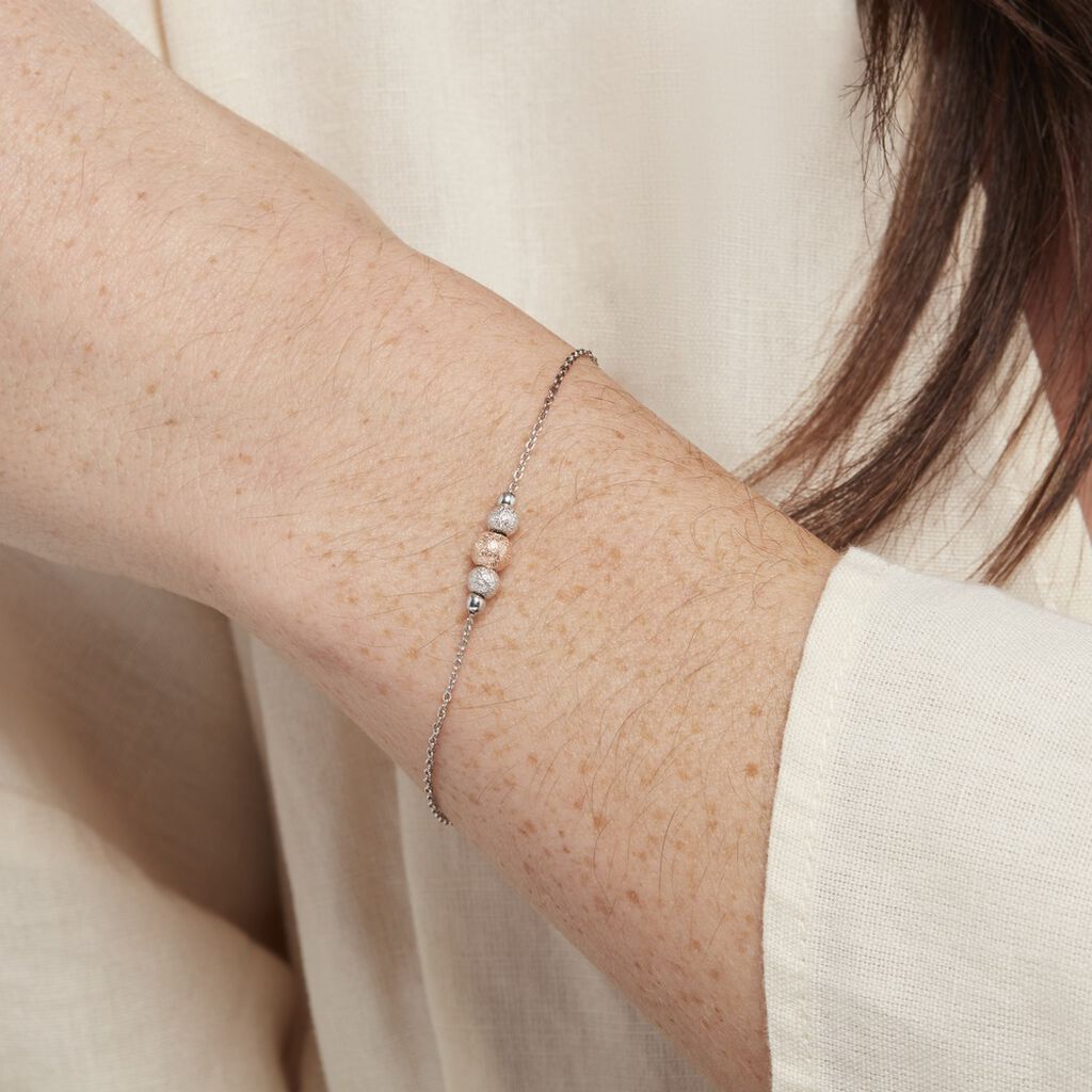 Bracelet Argent Blanc Bicolore Lemnos - Bracelets chaînes Femme | Marc Orian