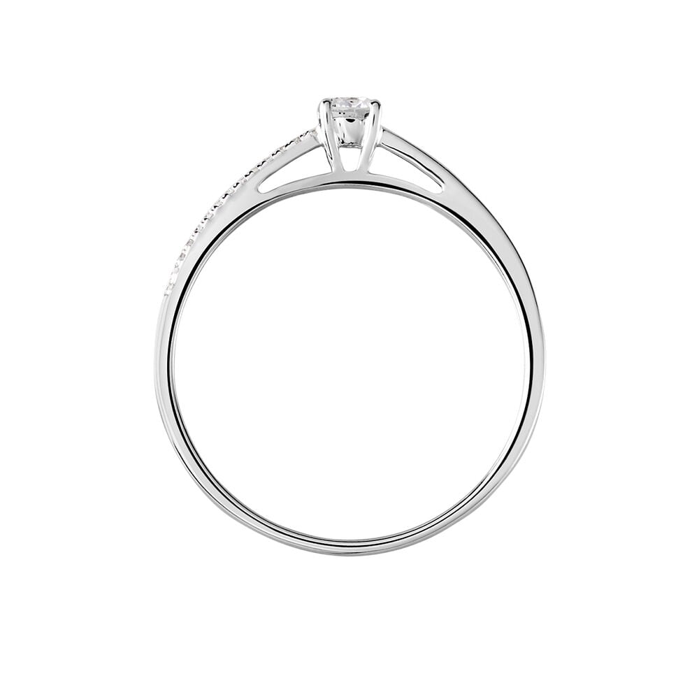 Bague Solitaire Alexandra Or Blanc Diamant - Parures de mariage Femme | Marc Orian