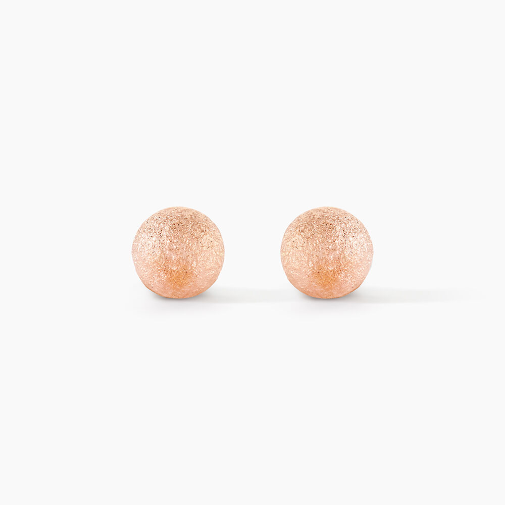 Boucles D'oreilles Puces Fidelia Boule Sablee Or Rose - Puces Femme | Marc Orian