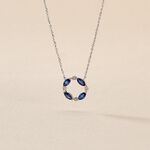 Collier Arlina Or Blanc Saphir Et Diamant - Colliers avec pierres Femme | Marc Orian