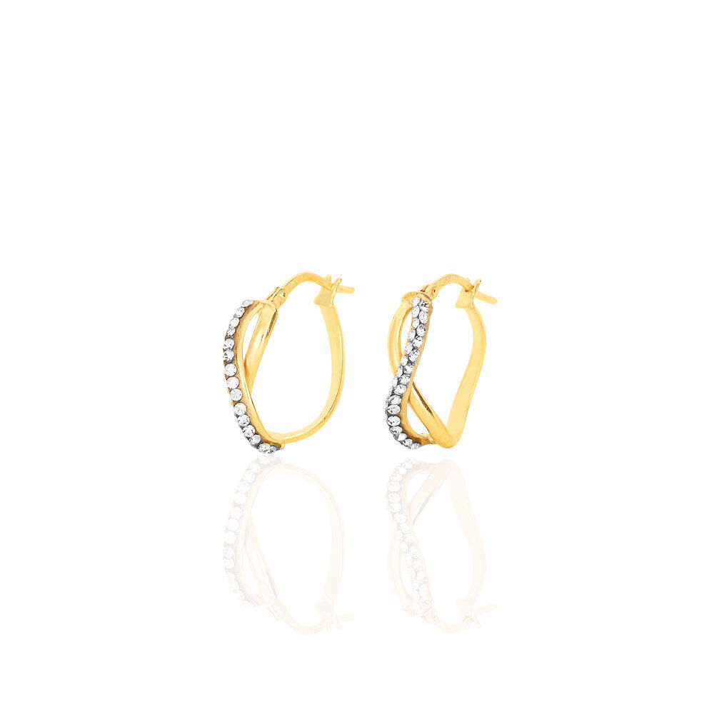 Cr&eacute;oles Ursella Or Jaune Strass - Cr&eacute;oles Femme | Marc Orian