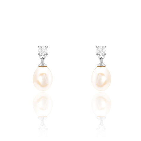 Boucles D'oreilles Pendantes Dolores Argent  Perle De Culture Et Oxyde - Pendantes Femme | Marc Orian