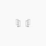 Boucles D'oreilles Puces Eoin Or Blanc Oxyde De Zirconium - Puces Femme | Marc Orian