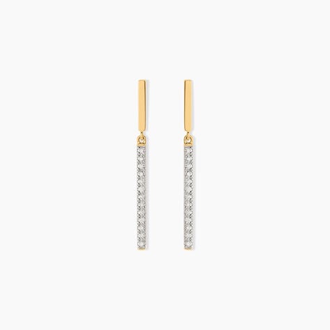 Boucles D'oreilles Pendantes Alayna Or Jaune Diamant - Pendantes Femme | Marc Orian