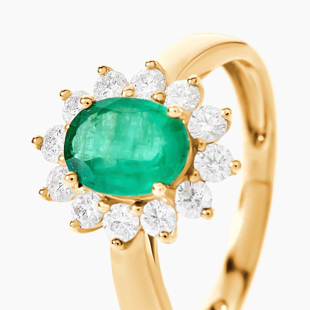 Bague Vladimir Or Jaune Emeraude Diamants - Bagues vintage Femme | Marc Orian