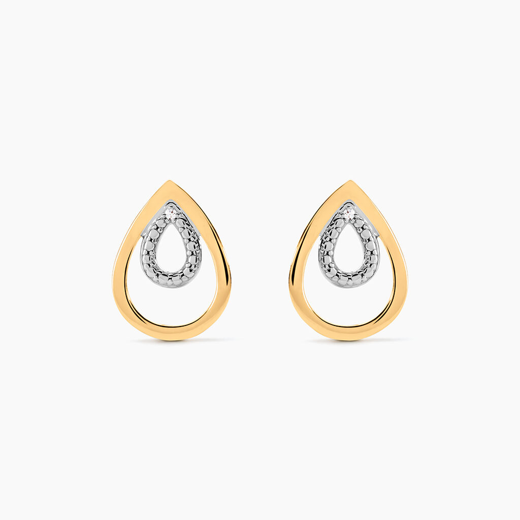 Boucles D'Oreilles Puces Jozsi Or Jaune Diamant - Puces Femme | Marc Orian