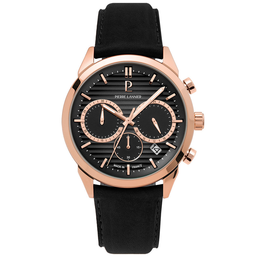 Montre Pierre Lannier Monarck Noir - Montres étanches Homme | Marc Orian