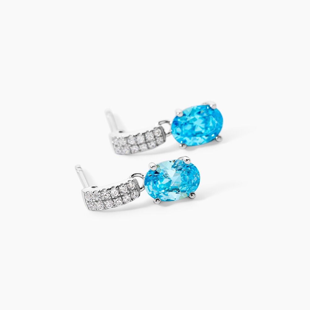 Boucles D'oreilles Puces Josefa Argent Blanc Oxyde De Zirconium - Puces Femme | Marc Orian