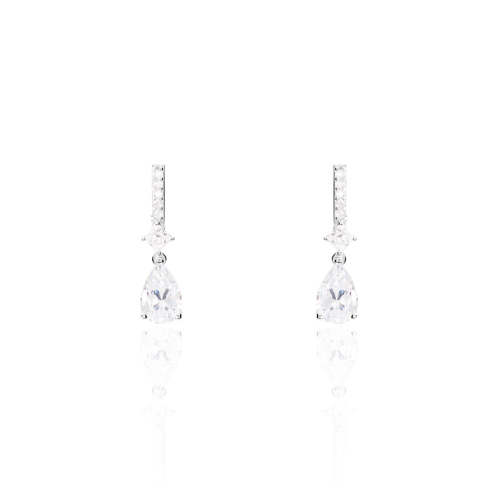 Boucles D'oreilles Pendantes Eowyn Argent Blanc Oxyde De Zirconium - Pendantes Femme | Marc Orian