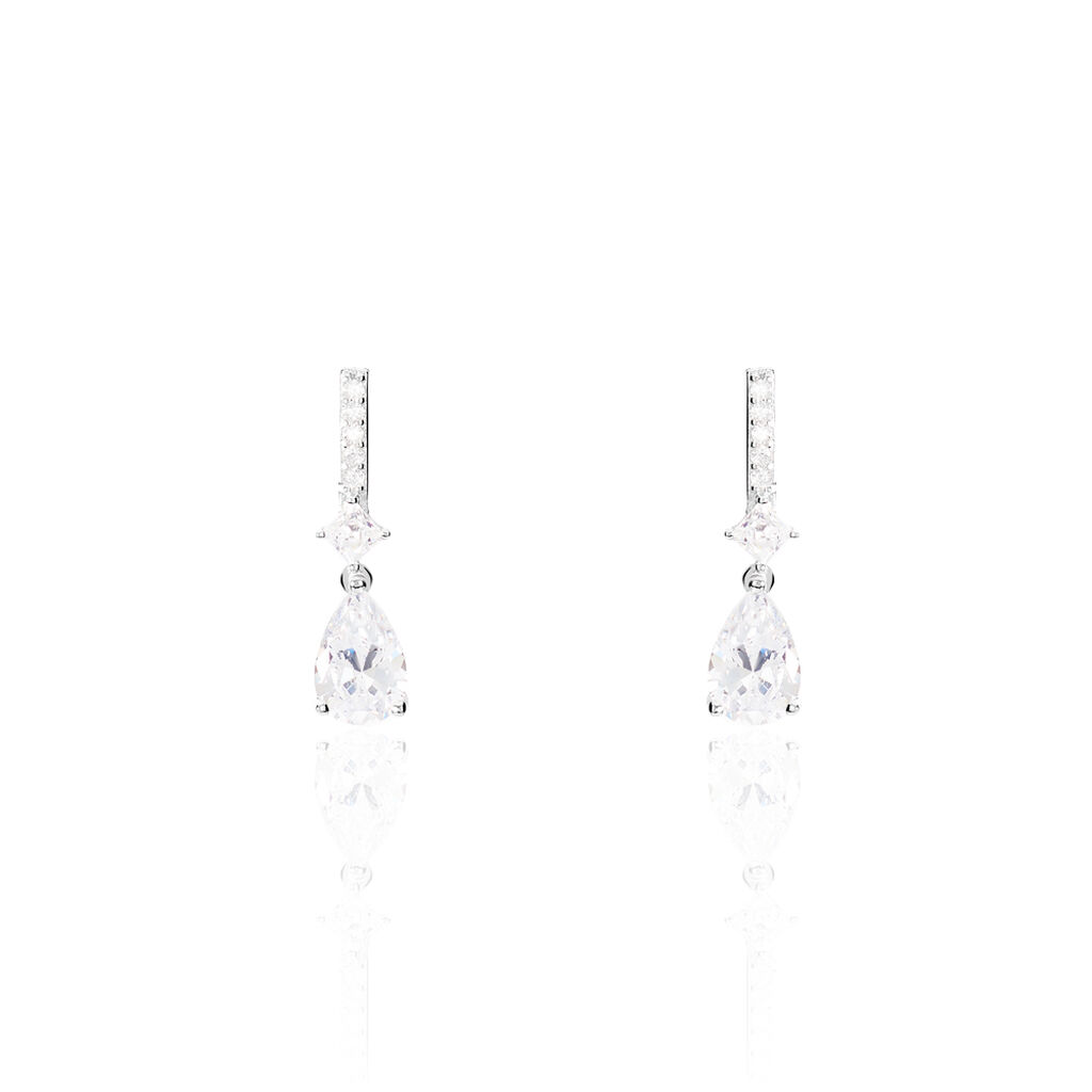Boucles D'oreilles Pendantes Eowyn Argent Blanc Oxyde De Zirconium - Pendantes Femme | Marc Orian